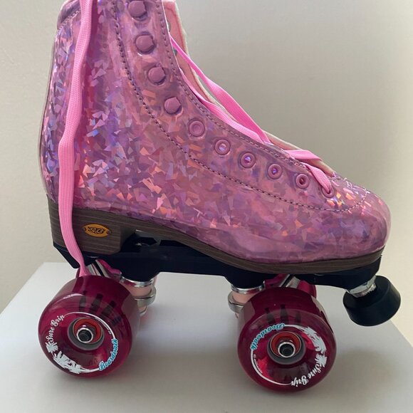 Sure Grip Limited Edition Prism Pink Quad Rollerskates Women's Size 7 - Picture 2 of 7